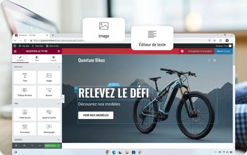 Modification d’une page WordPress avec le constructeur visuel Elementor